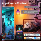 Linkind T19 Smart Flickering Flame Light Bulb 850lm for Halloween, Color Changing LED Bulb with App Control for Porch & Outdoor Lighting