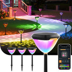 Linkind SP6 Smart Solar Pathway Lights,Engineered for Long-Term Outdoor Performance(5 Built-in Light Patterns, App&Voice Control, 16 Million Color, IP67 Waterproof)