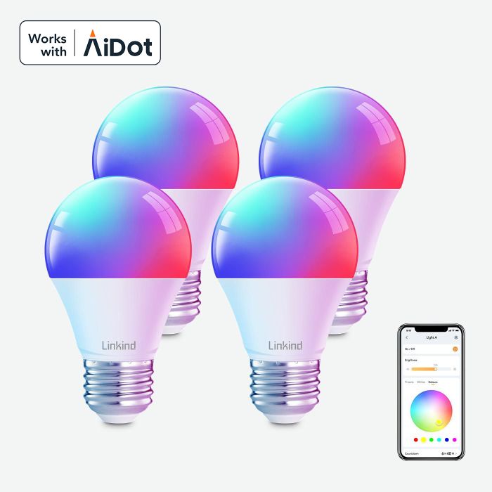 Linkind A19 Wi-Fi RGBTW Smart Light Bulbs