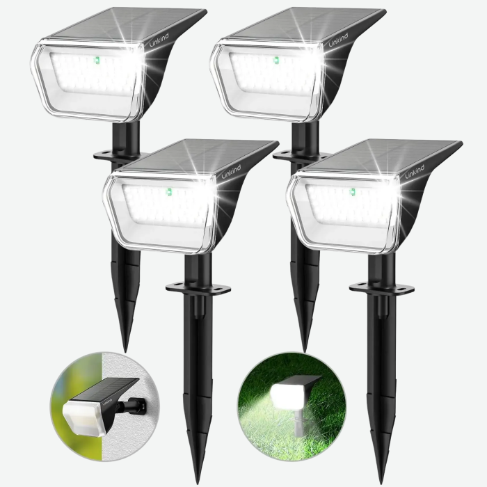 Linkind SP004 Outdoor Solar Spotlights (800lm, 60LEDs, 110° Beam angle, IP67 Waterproof)