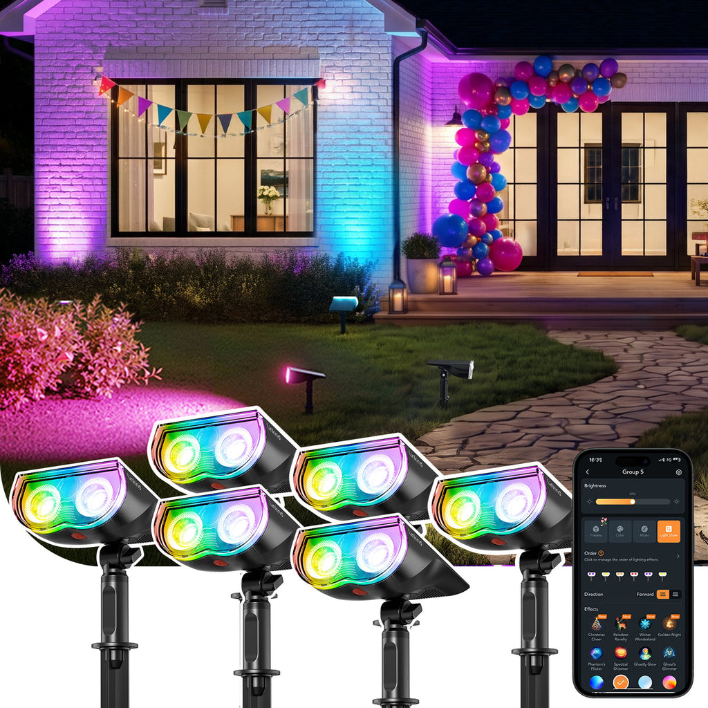 Linkind SL5C Smart Outdoor Solar Spotlight - RGB & Tunable White Landscape Light