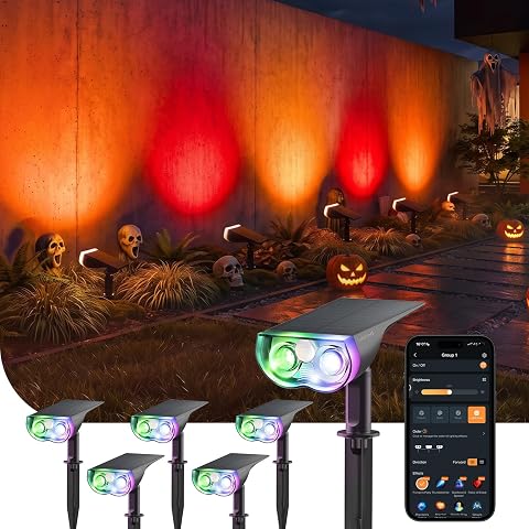 Linkind SL5 Smart Outdoor Solar Spotlight with Motion Sensor (150lm, App&Voice Control, 16 Million Color, IP67 Waterproof)