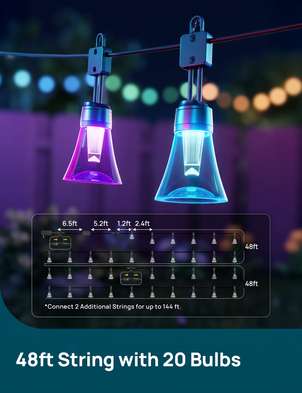【Linkind Aura Smart Outdoor String Lights ST6PL】