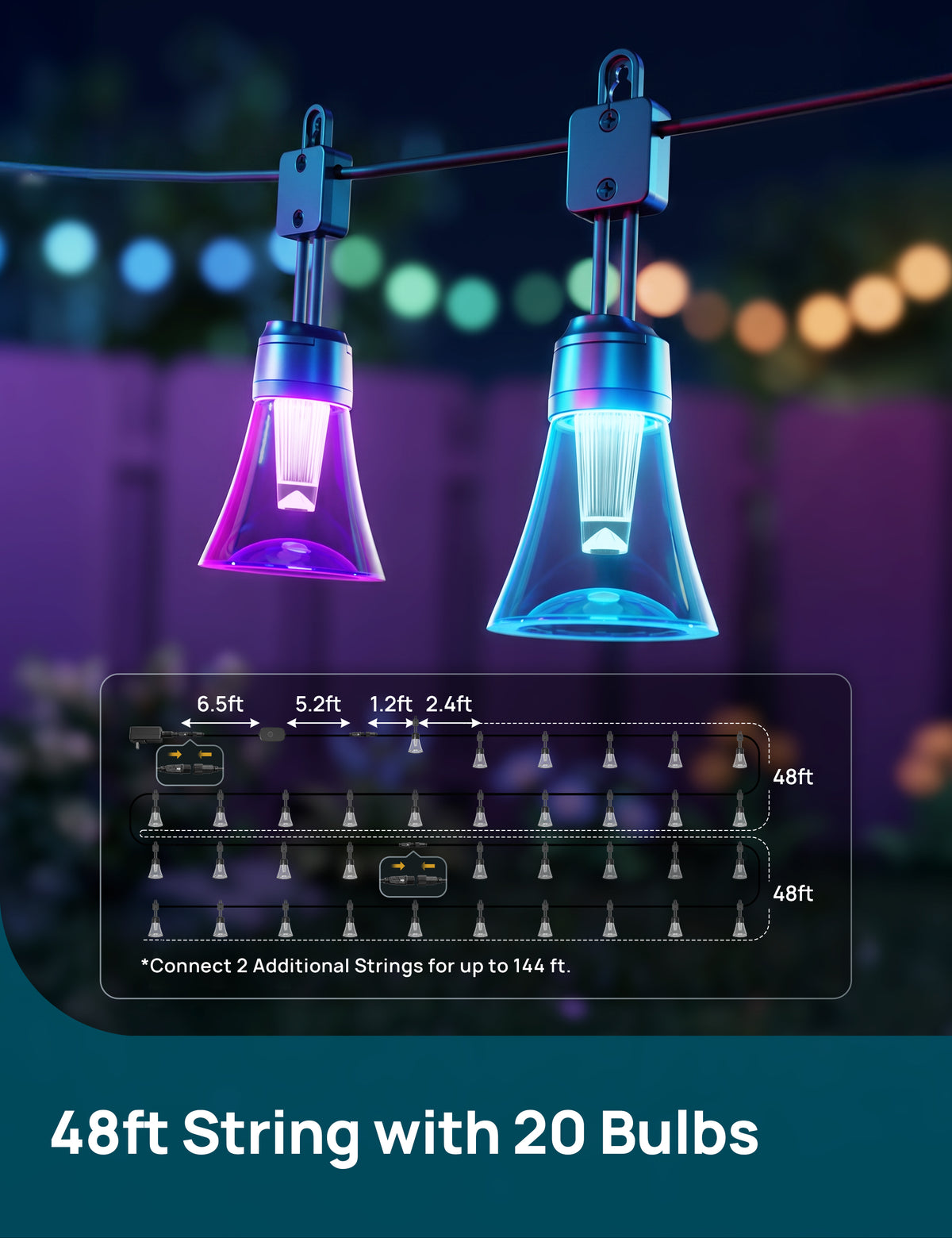 【Linkind Aura Smart Outdoor String Lights ST6PL】