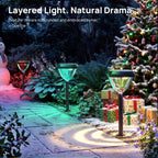 Linkind SP6 Smart Solar Pathway Lights,Engineered for Long-Term Outdoor Performance(5 Built-in Light Patterns, App&Voice Control, 16 Million Color)