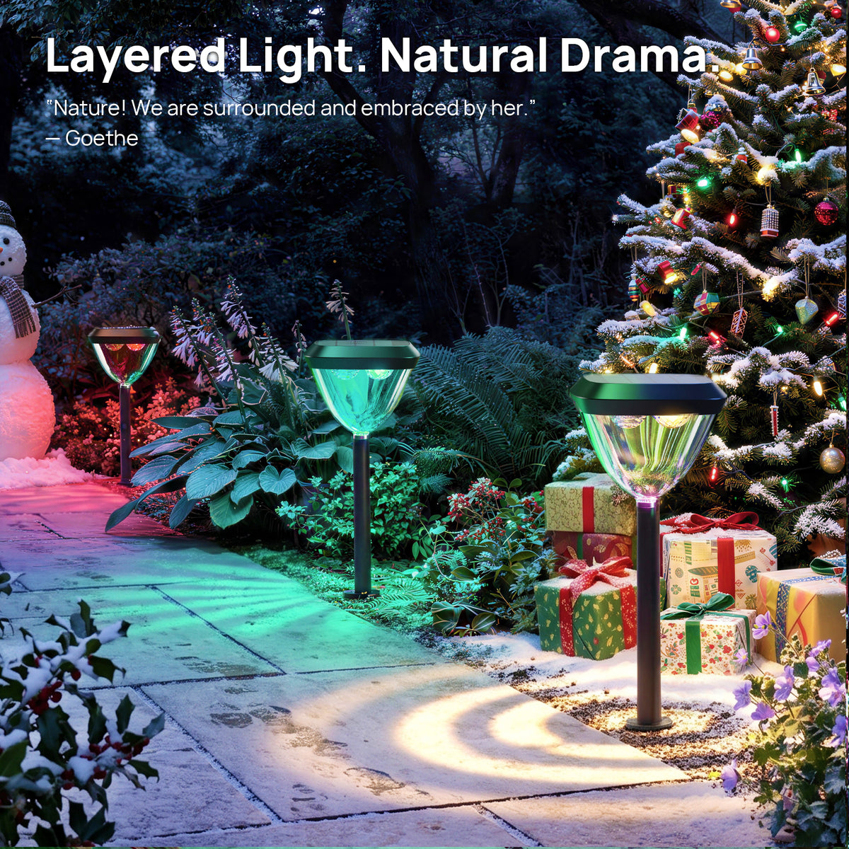 Linkind SP6 Smart Solar Pathway Lights,Engineered for Long-Term Outdoor Performance(5 Built-in Light Patterns, App&Voice Control, 16 Million Color)