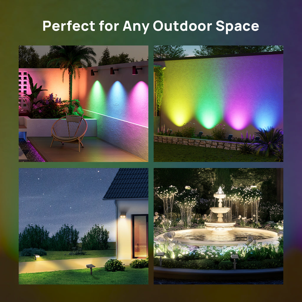 Linkind SL5C Smart Outdoor Solar Spotlight (150lm, App&Voice Control, 16 Million Color, IP67 Waterproof)