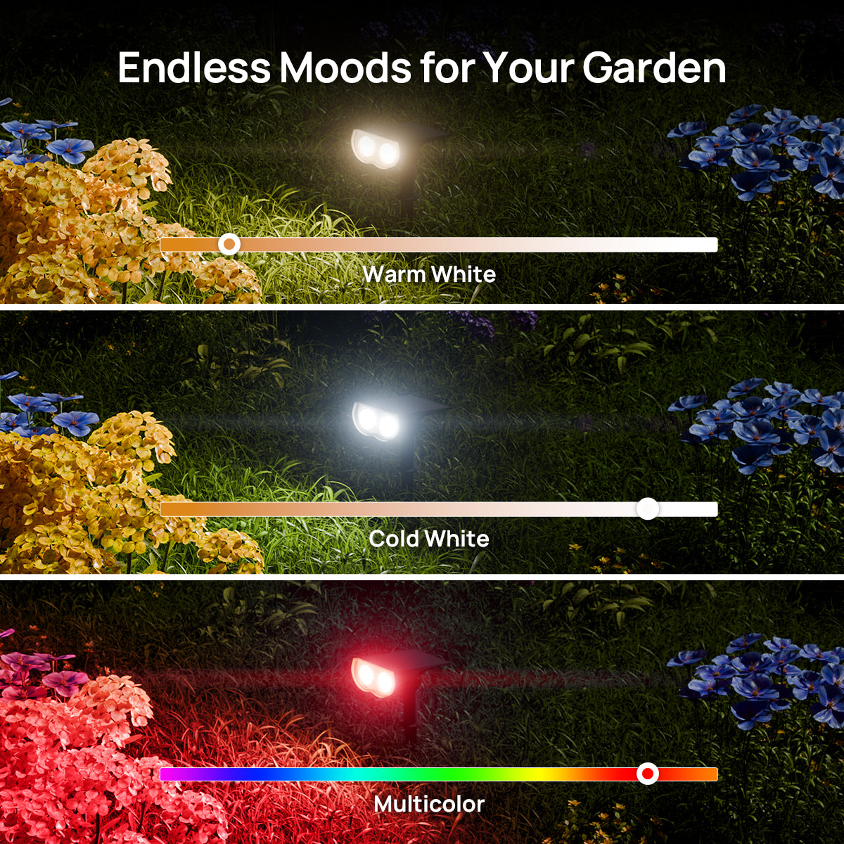 Linkind SL5C Smart Outdoor Solar Spotlight (800lm, App&Voice Control, 16 Million Color, IP67 Waterproof)