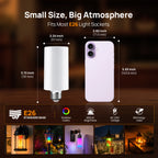 Linkind T19 E26 Smart Flame Light Bulb 850lm, Color Changing LED Bulb with Alexa Control for Porch & Outdoor Lighting