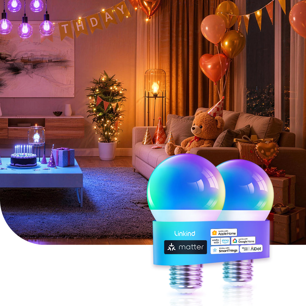 Linkind Matter Smart RGBTW Light Bulb A19-800lm