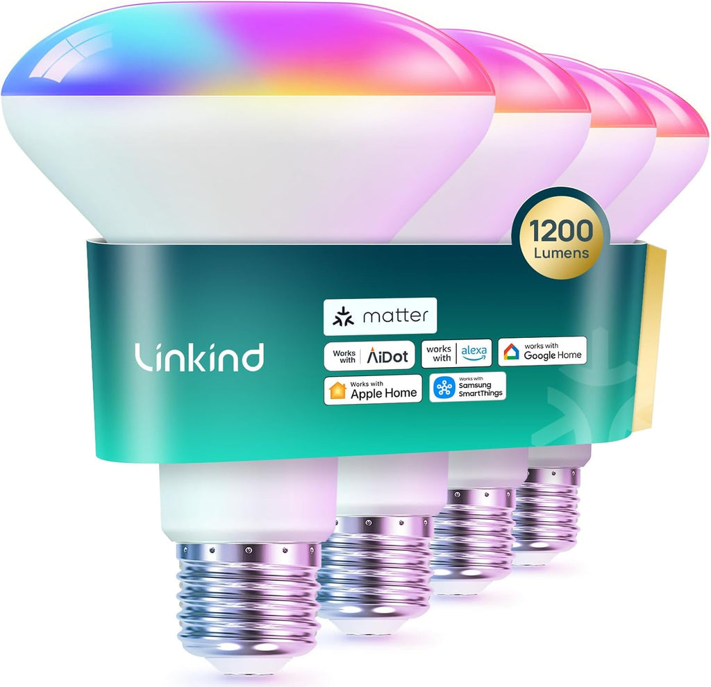 Linkind BR30 Matter Smart Light Bulbs - 1200 lumens