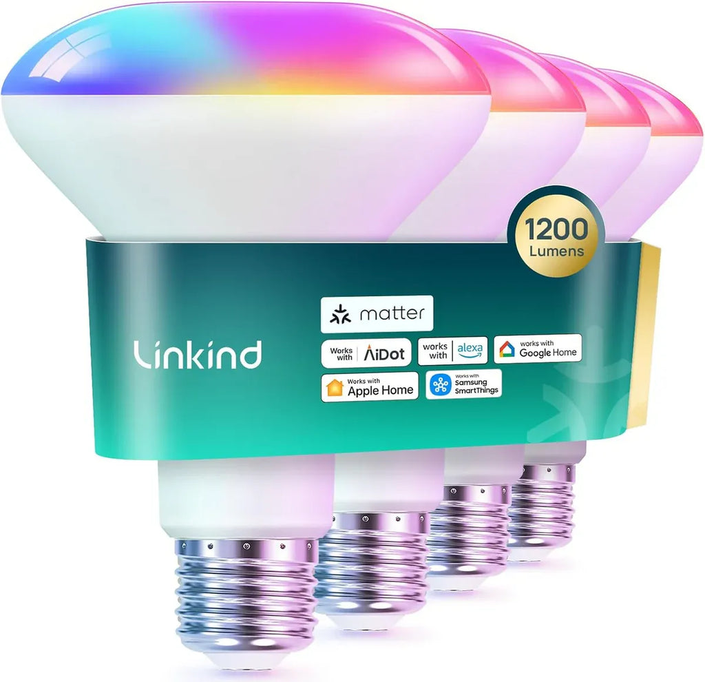 Linkind  Matter Smart RGBTW Light Bulbs BR30 - 650lm