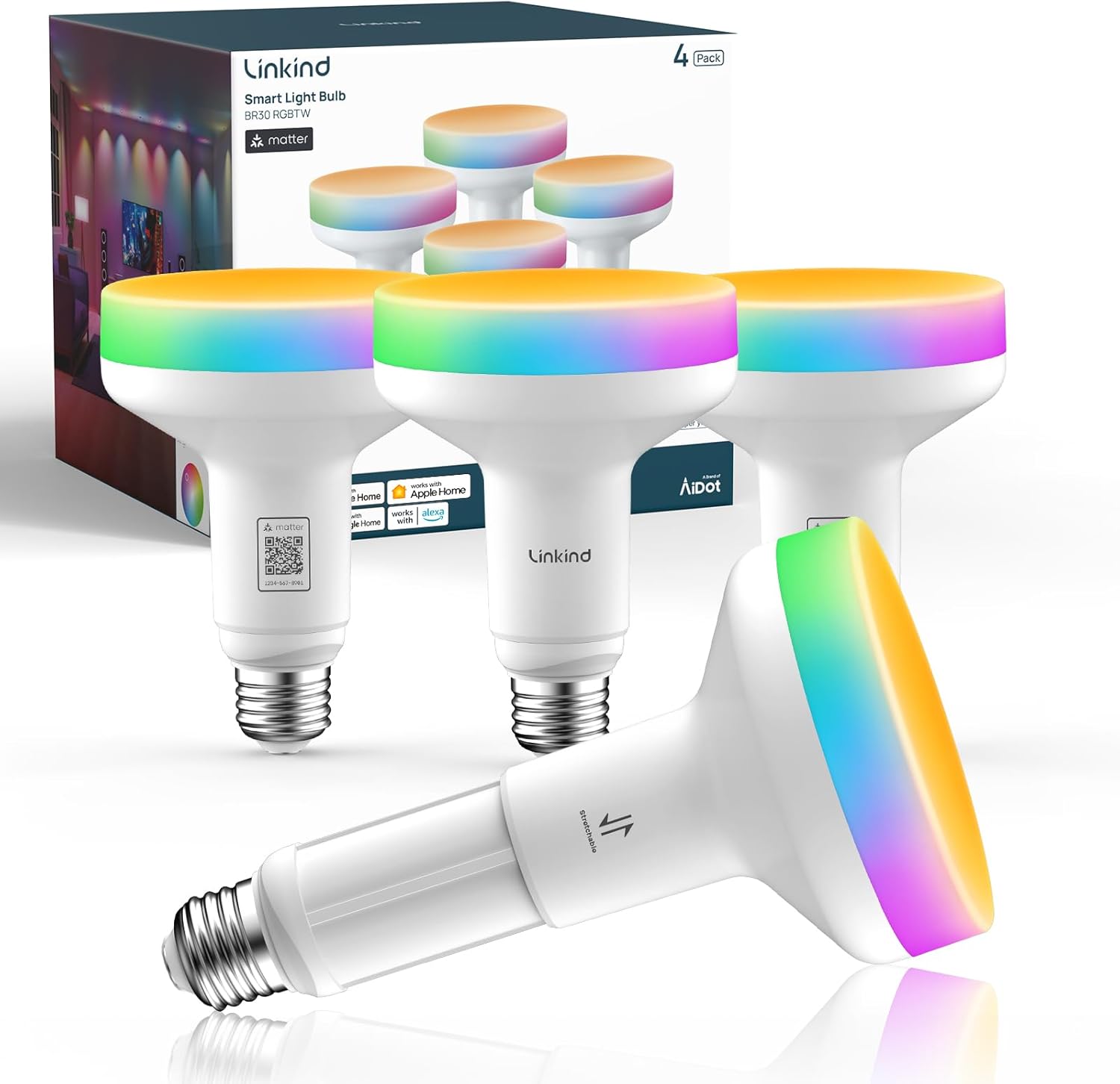 Linkind Aura Matter BR30 Smart Light Bulbs