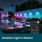 Linkind Smart Solar Lights Outdoor Waterproof SL6C(App&Voice Control, 16 Million Color, IP66 Waterproof)