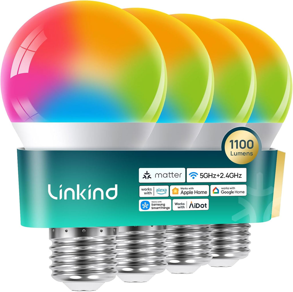 Linkind Smart Light Bulb UltraColor A19 Color+White 1100lm