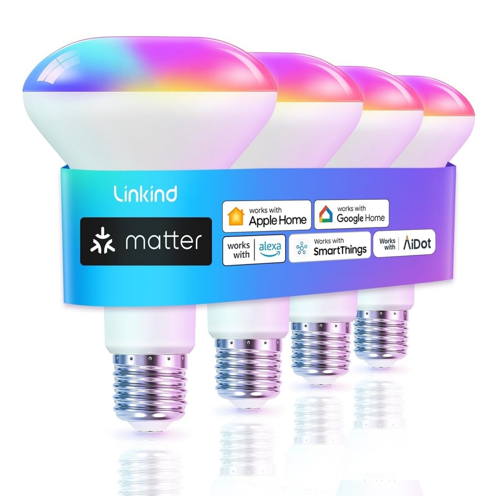 Linkind BR30 Matter Smart RGBTW Light Bulbs