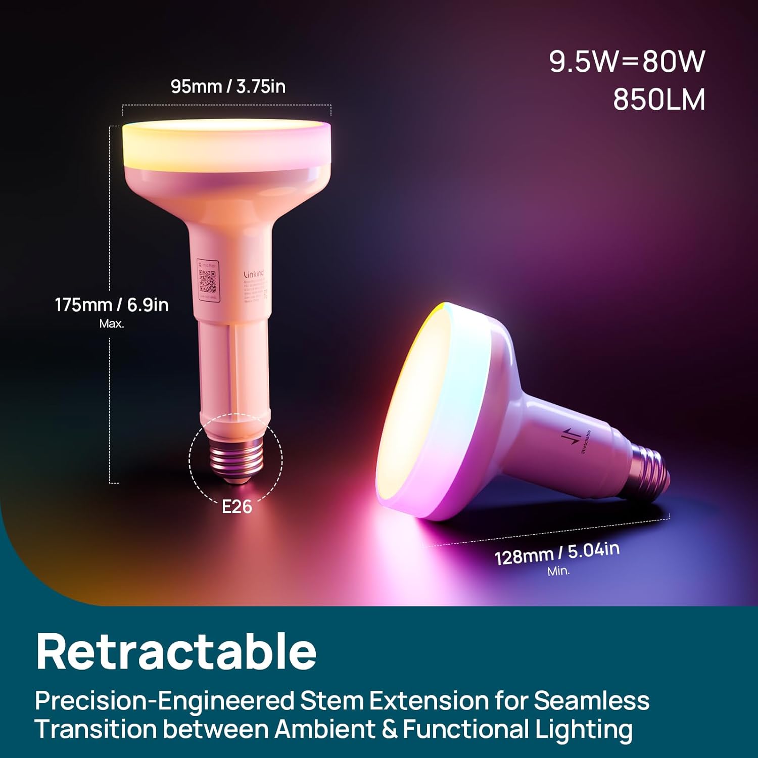 Linkind Aura Matter BR30 Smart Light Bulbs