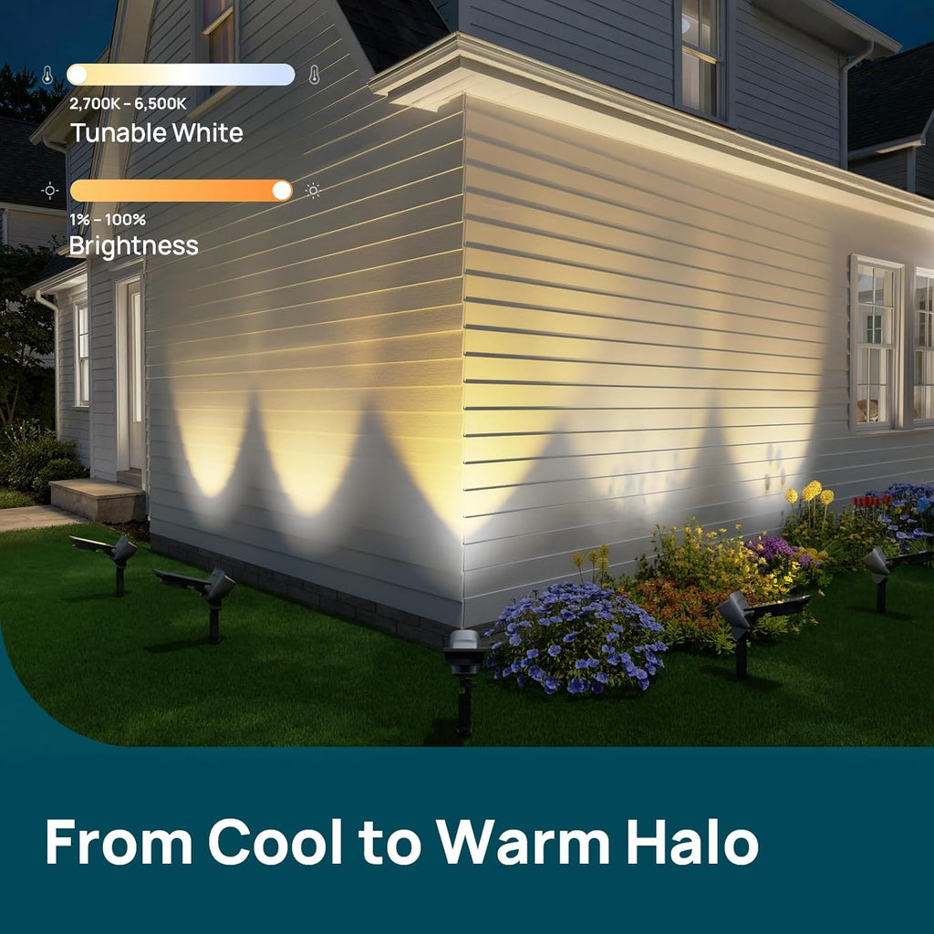 Linkind Smart Solar Lights Outdoor Waterproof SL6C(App&Voice Control, 16 Million Color, IP66 Waterproof)