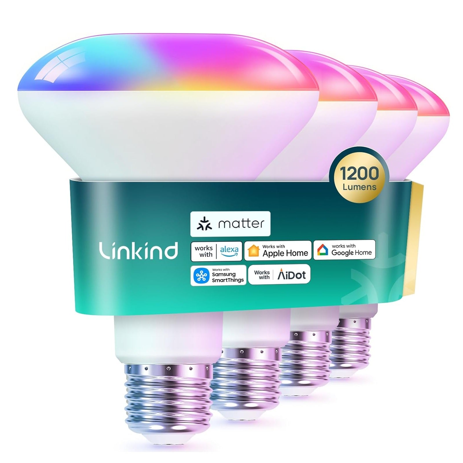 Linkind BR30 Matter Smart Light Bulbs - 1200 lumens