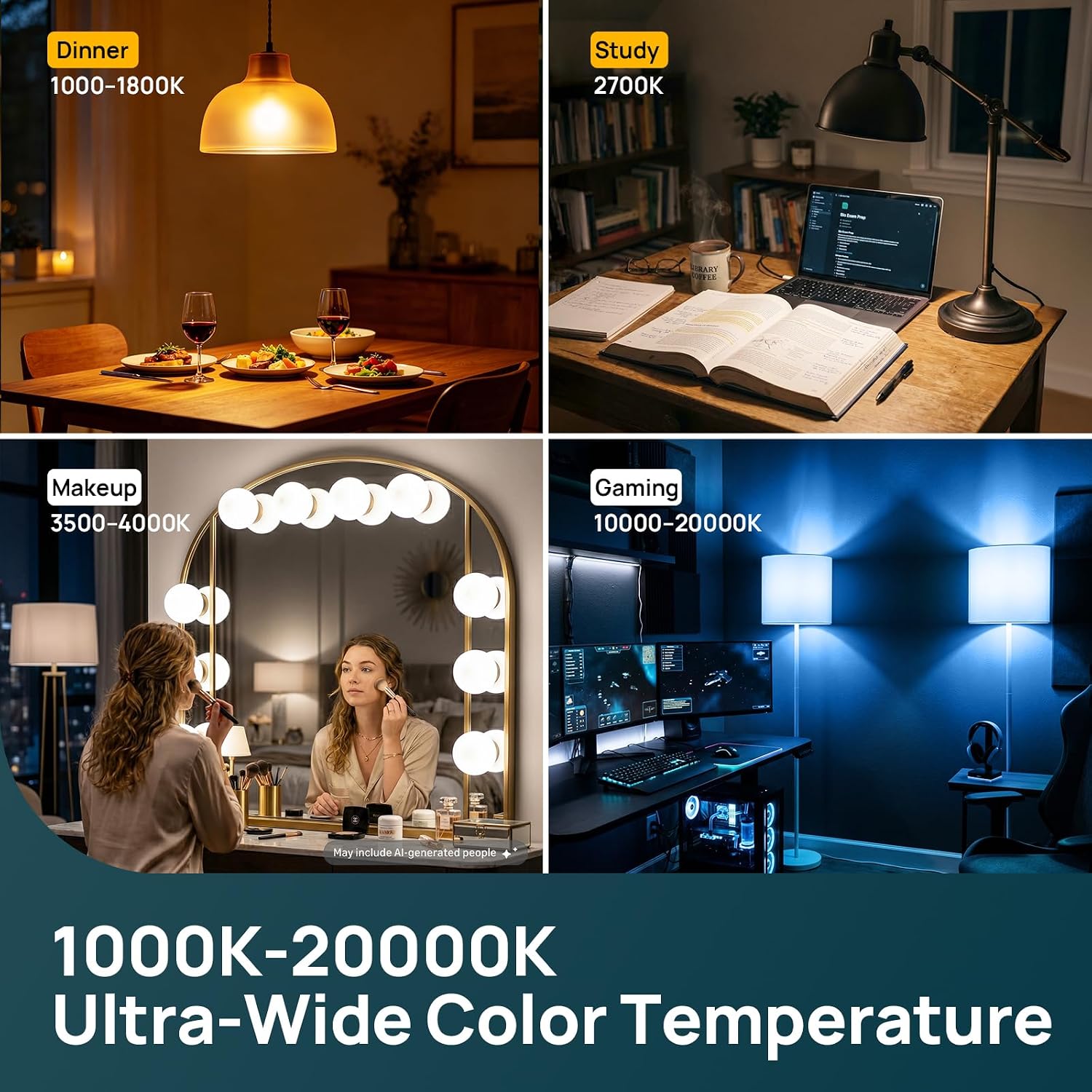 Linkind Smart Light Bulb UltraColor A19 Color+White 1100lm