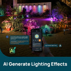 Linkind Smart Solar Lights Outdoor Waterproof SL6C(App&Voice Control, 16 Million Color, IP66 Waterproof)