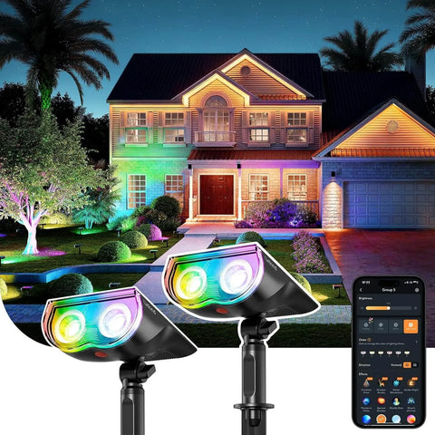 Linkind SL5C Smart Outdoor Solar Spotlight (150lm, App&Voice Control, 16 Million Color, IP67 Waterproof)