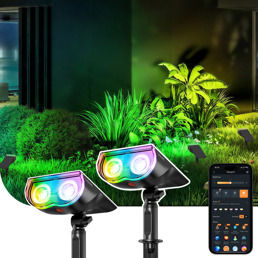 Linkind SL5C Smart Outdoor Solar Spotlight (150lm, App&Voice Control, 16 Million Color, IP67 Waterproof)