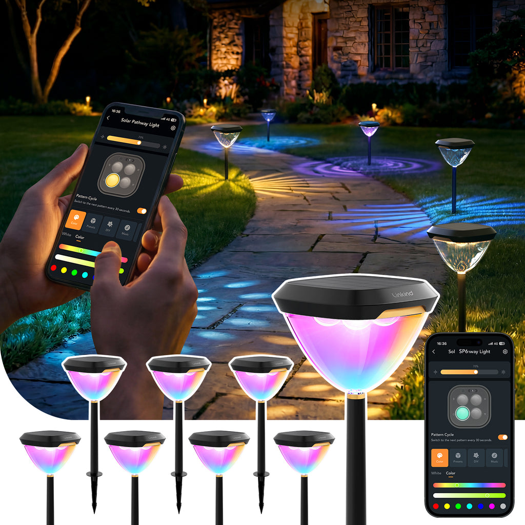Linkind SL5C Smart Outdoor Solar Spotlight - RGB & Tunable White Landscape Light
