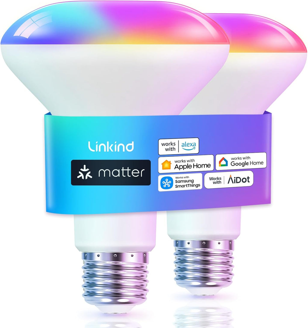 Linkind BR30 Matter Smart RGBTW Light Bulbs