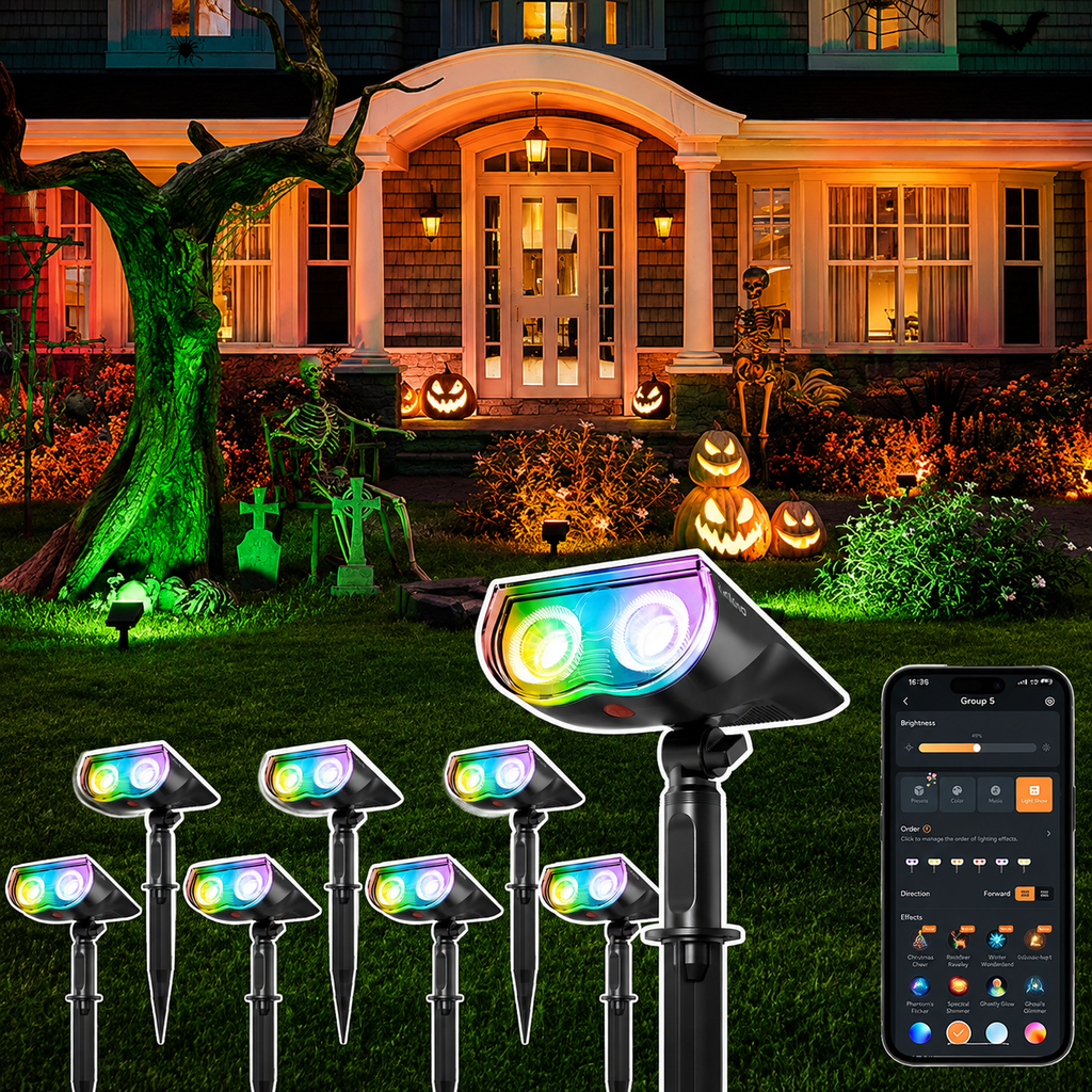 Linkind SL5C Smart Outdoor Solar Spotlight (150lm, App&Voice Control, 16 Million Color, IP67 Waterproof)