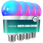 Linkind T19 Smart Flickering Flame Light Bulb 850lm for Halloween, Color Changing LED Bulb with App Control for Porch & Outdoor Lighting