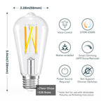 Linkind  Matter Smart Edison Light Bulbs ST19（ST58） - 800 lumens
