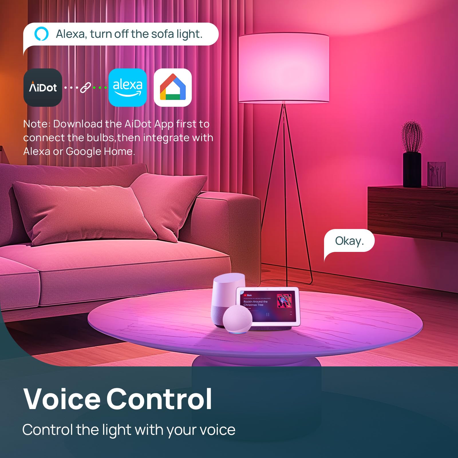 Linkind A19 Smart Light Bulbs - 1100 lumens