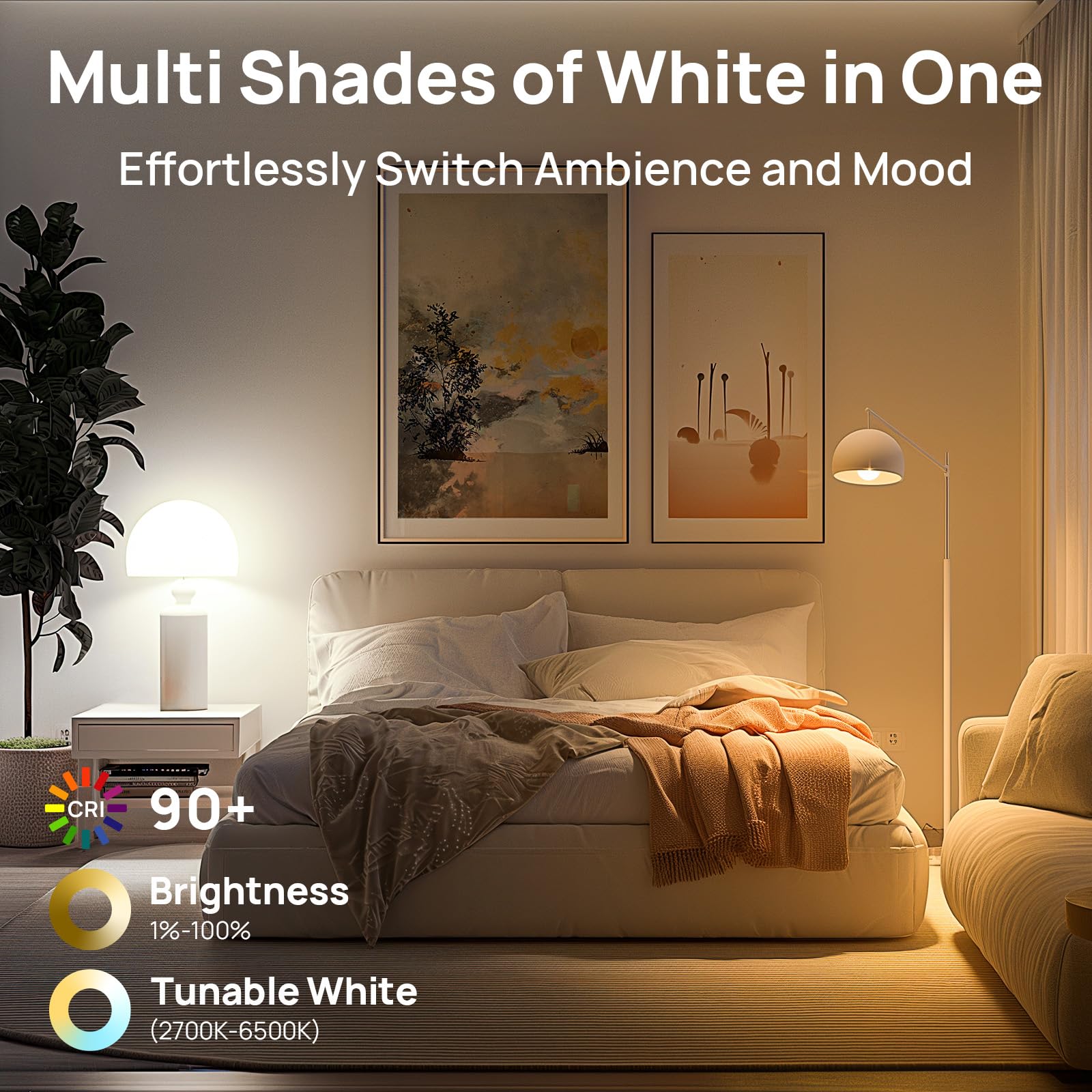 Linkind Matter Smart CCT Bulb - A19 Smart Light Bulbs (800lm)