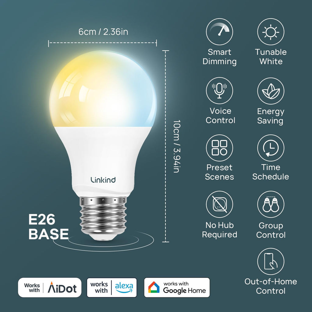 Linkind Led Bulbs Linkind A19 CCT Smart LED Light Bulbs - Tunable White – linkind