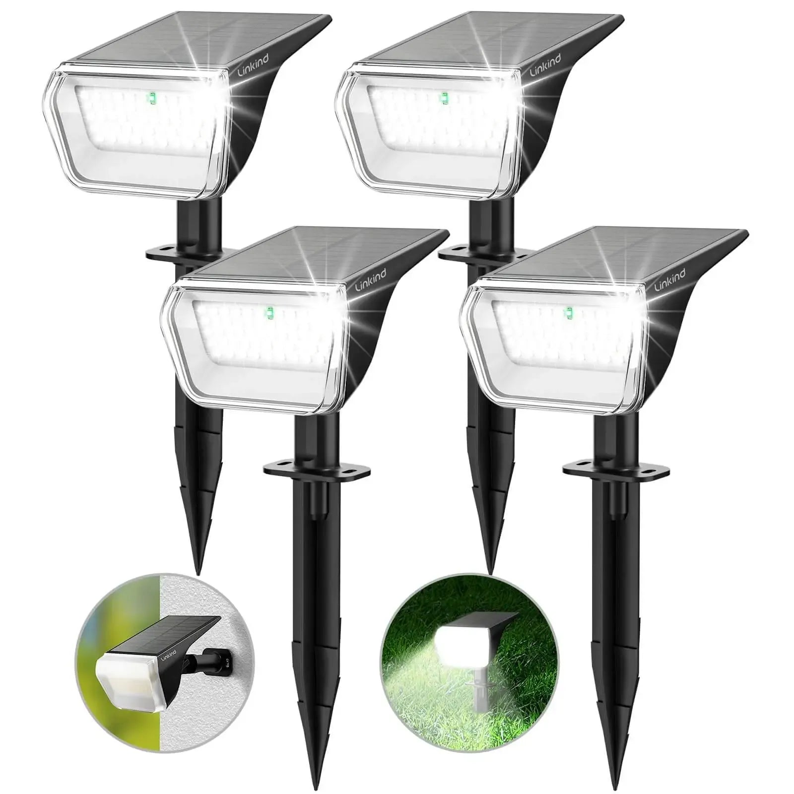 Linkind SP004 Outdoor Solar Spotlights (800lm, 60LEDs, 110° Beam angle, IP67 Waterproof)